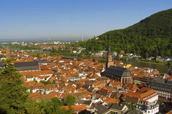 Heidelberg - casco antiguo (Altstadt), vista desde arriba — Foto de Stock