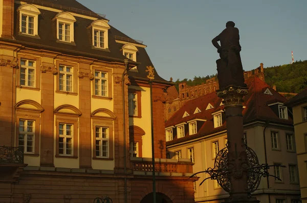 Herkules-Statue und Schloss, Heidelberg — Stockfoto