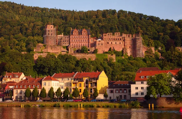 Castelo de Heidelberger ao pôr do sol Fotografias De Stock Royalty-Free
