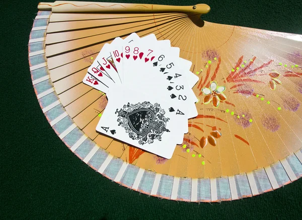 Hearts to Spades on a fan — Stock Photo, Image