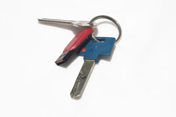 Zwei Schlüssel mit USB-Karte — Stockfoto