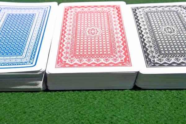 Trzy talie kart — Zdjęcie stockowe