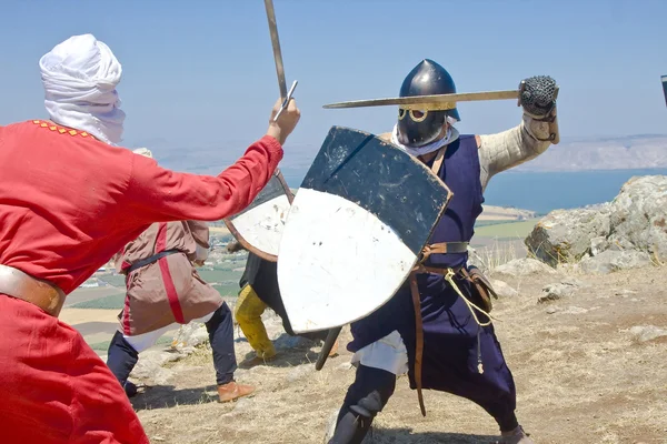 Битва при Хаттине - историческая реконструкция — стоковое фото