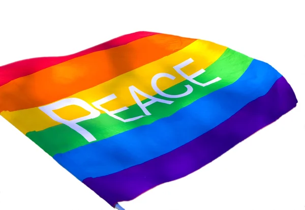 Rainbow Peace flag on white — Stock Photo, Image