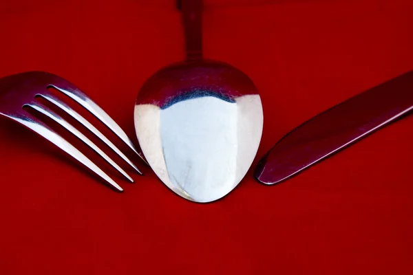 餐具上红 — 图库照片