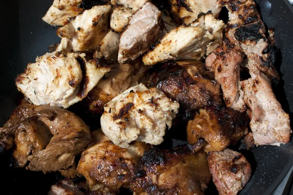Kip en rundvlees kebabs, gemengd — Stockfoto