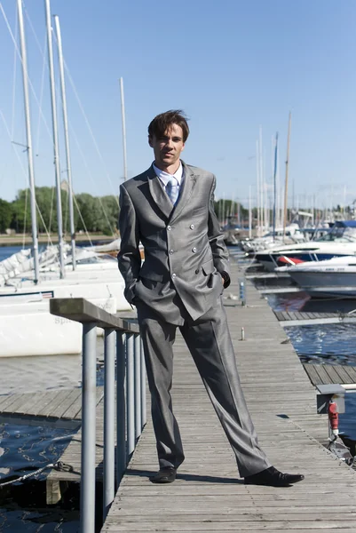 Man in a gray suit — Stock Photo, Image