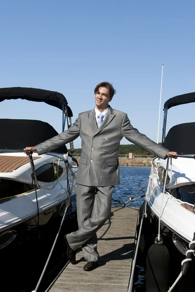 Man in a gray suit — Stock Photo, Image