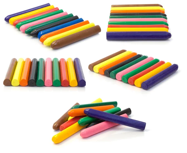Colorful crayons. collage — Stock Photo, Image