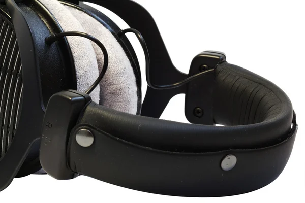 Profesjonalne słuchawki czarny na białym tle — Zdjęcie stockowe