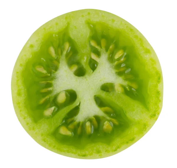 Beyaz arkaplanda yeşil domates