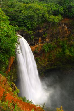 Wailua falls in Kauai Hawaii clipart