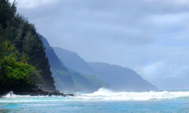 napali kauai sahil hawaii kıyı