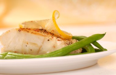 Sauted cod filet clipart