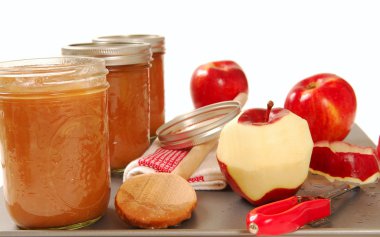 Freshly preserved apple sauce clipart