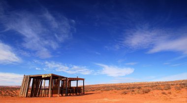 Abandoned building in the desert in Monument Valley clipart