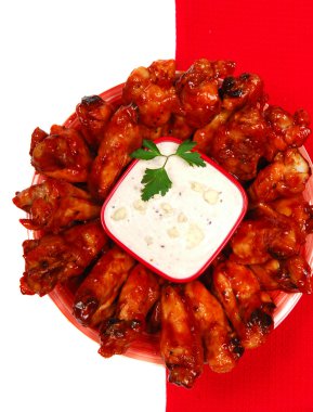 Chicken wings with dipping sauce clipart