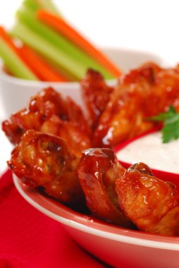 Chicken wings with dipping sauce clipart