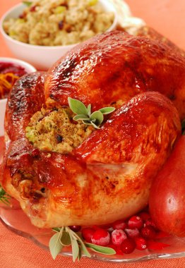 Roast turkey with sage clipart