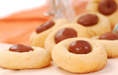 Peanut butter cookies with chocolate clipart