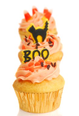 Three Halloween Cupcakes clipart