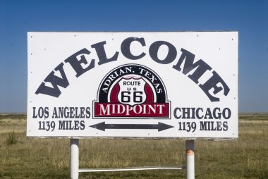The Midway point along Route 66 clipart