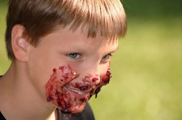 stock image Blueberry pie boy