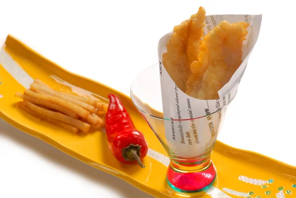 Asian version of fish and chips — Stock Photo, Image