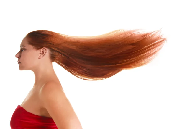 Woman with long red hair — Stock Photo, Image
