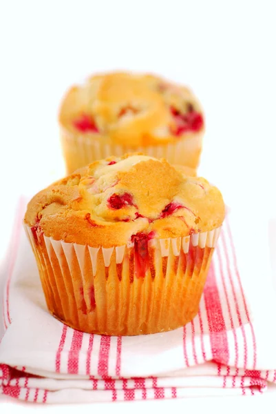 Cranberry muffins on napkin — Stock Photo, Image