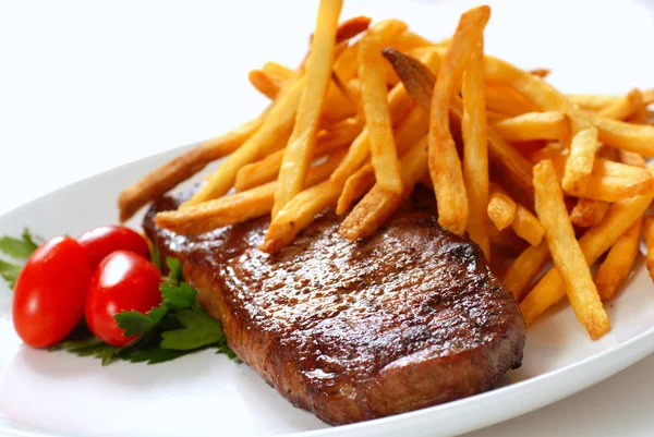 Steak and Fries — Stock Photo, Image