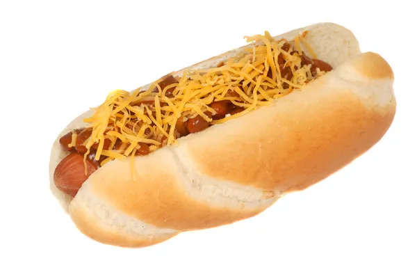 Chili cheese hot dog — Stock Photo, Image