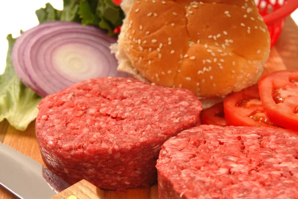Bir hamburger için malzemeler — Stok fotoğraf
