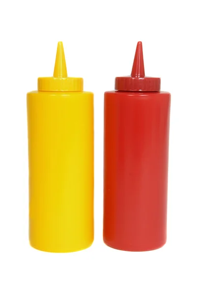 Botellas de ketchup y mostaza —  Fotos de Stock