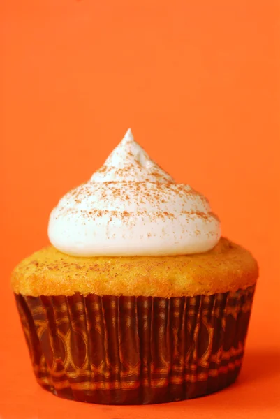 Cupcake à la vanille avec meringue et cacao en poudre — Photo