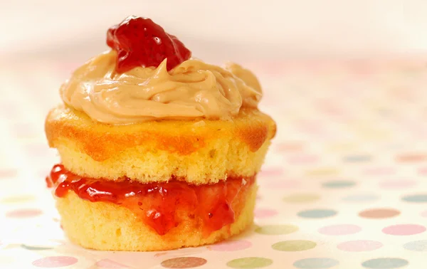 Peanut butter and jelly cupcake — Stock Photo, Image