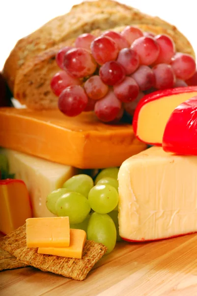 stock image Assortment of cheese and fruit