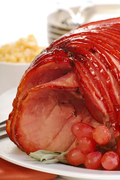 Easter spiral cut ham — Stock Photo, Image