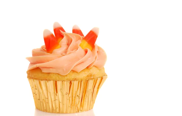 Halloween cupcake with candy corn — Stock Photo, Image