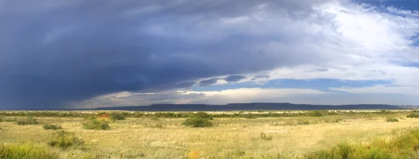 Burzowe chmury, tworząc w Nowym Meksyku trasie 66 — Zdjęcie stockowe