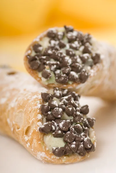 Two Cannoli stacked on each other — Stock Photo, Image