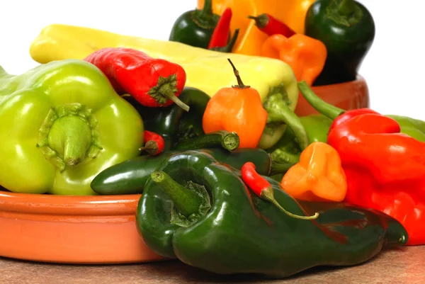 Variety of chili peppers — Stock Photo, Image