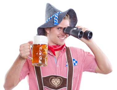 Lonely attractive bavarian man clipart
