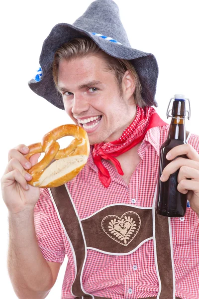 Чоловік одягається з баварським костюмом — стокове фото