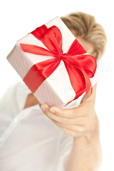 Gift with red — Stock Photo, Image