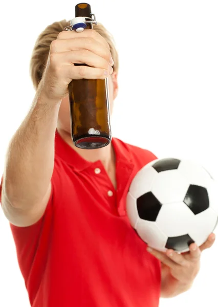 Holding a beer — Stock Photo, Image
