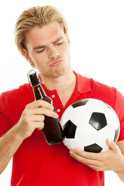 Beer and soccer — Stock Photo, Image