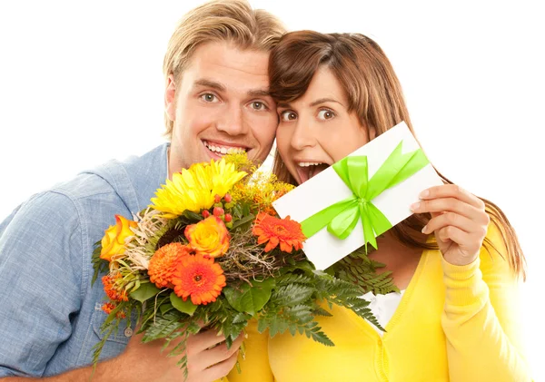 Coupon and flowers — Stock Photo, Image