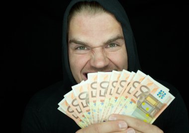 Robber with money clipart