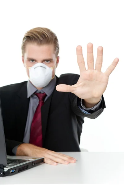 stock image Formal businessman with mask